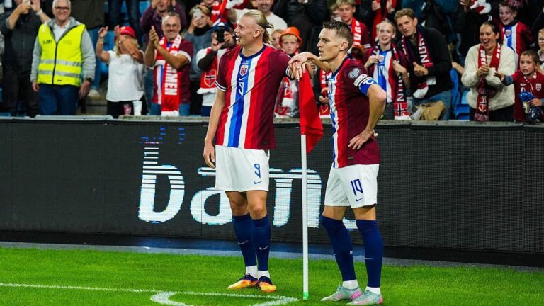Haaland marca cinco vezes, Noruega goleia Moldávia e segue líder nas Eliminatórias